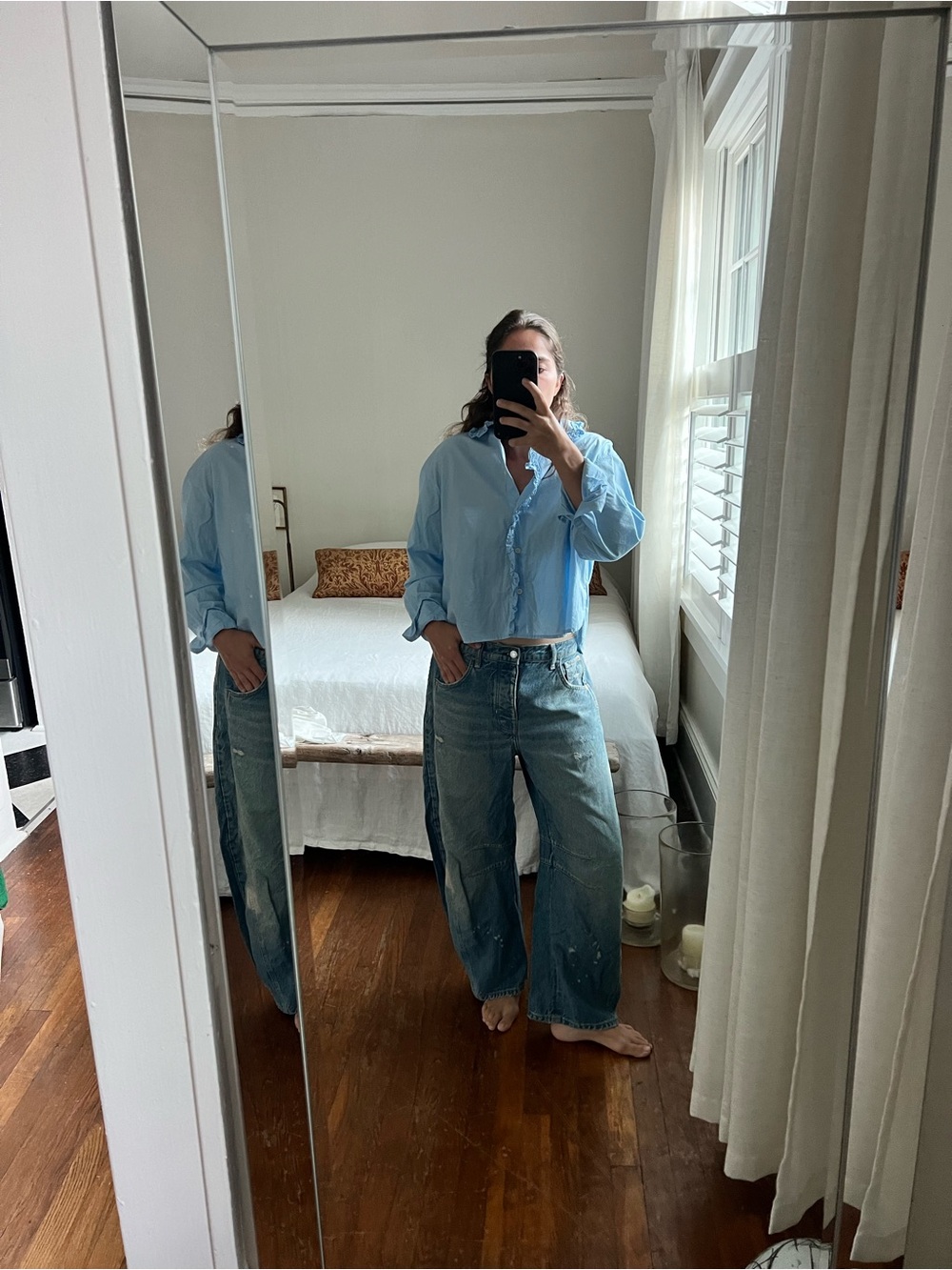 We The Free Light Blue Barrel Jeans